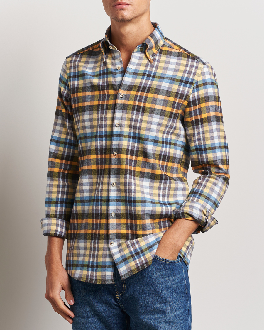 Herren |  | Stenströms | Slimline Flannel Checked Shirt Multi