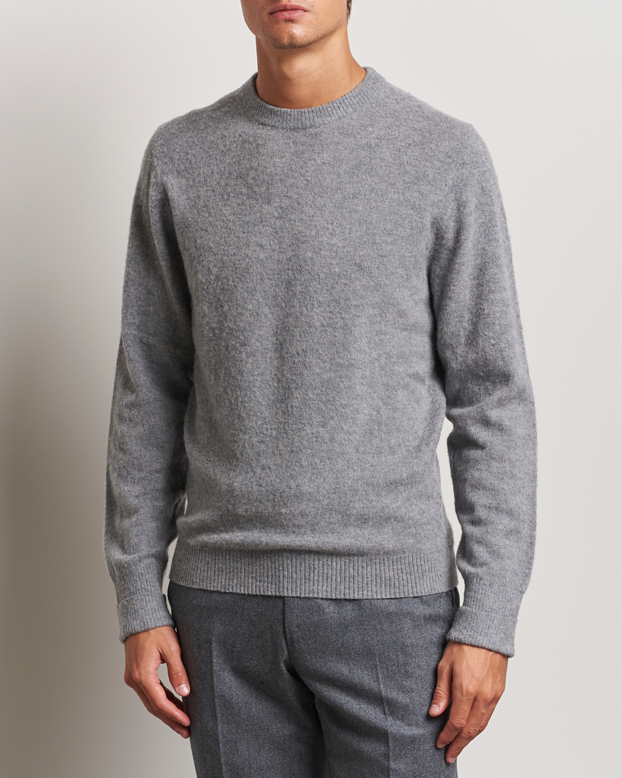 Herren |  | Stenströms | Brushed Merino Crew Neck Grey