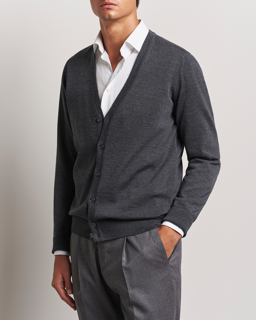 Herren |  | Stenströms | Merino Cardigan Dark Grey