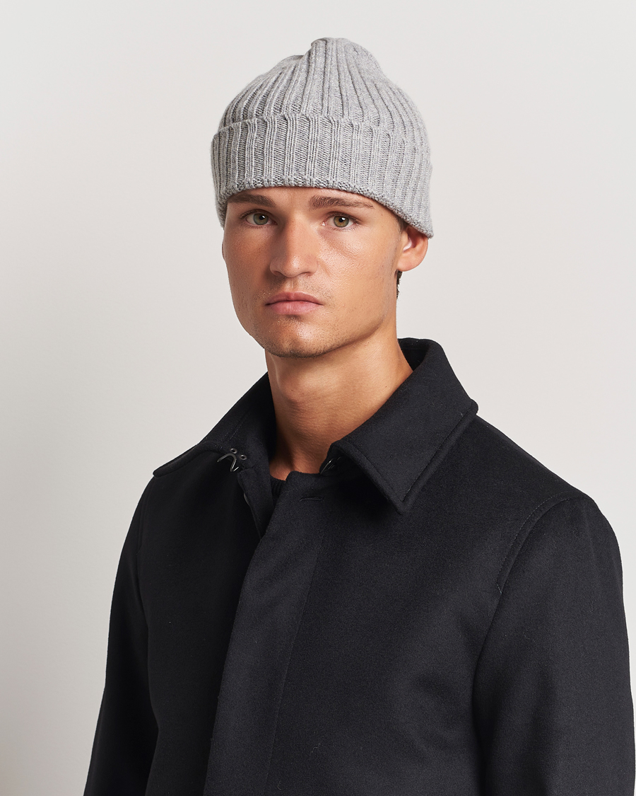 Herren | Mützen | Stenströms | Ribbed Cotton/Cashmere Hat Grey