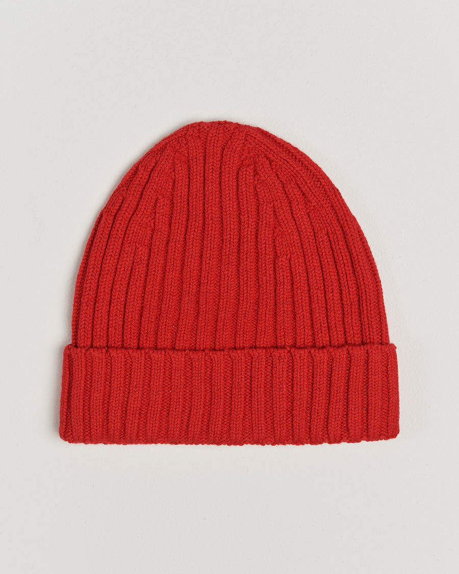 Herren |  | Stenströms | Ribbed Cotton/Cashmere Hat Red