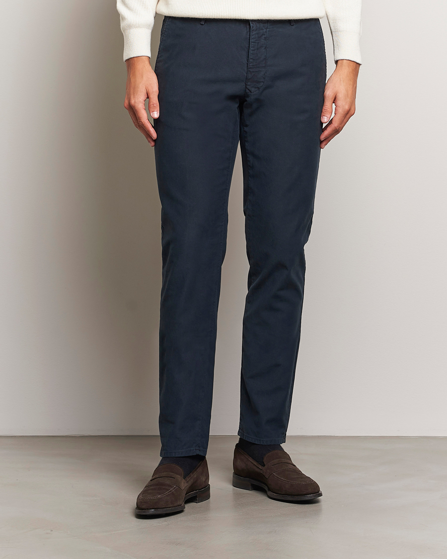 Herren |  | Incotex | Slim Fit Garment Dyed Slacks Navy