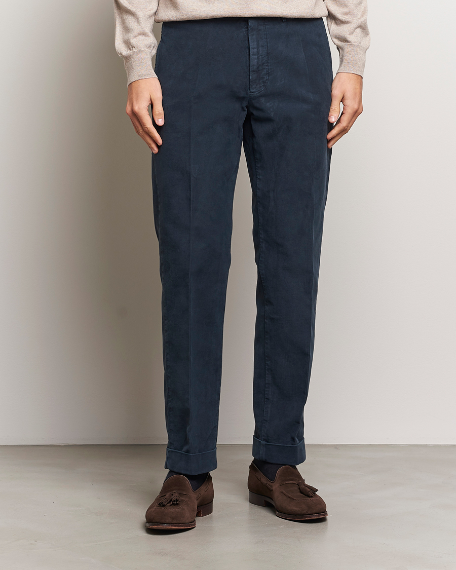 Herren |  | Incotex | Regular Fit Moleskin Slacks Navy