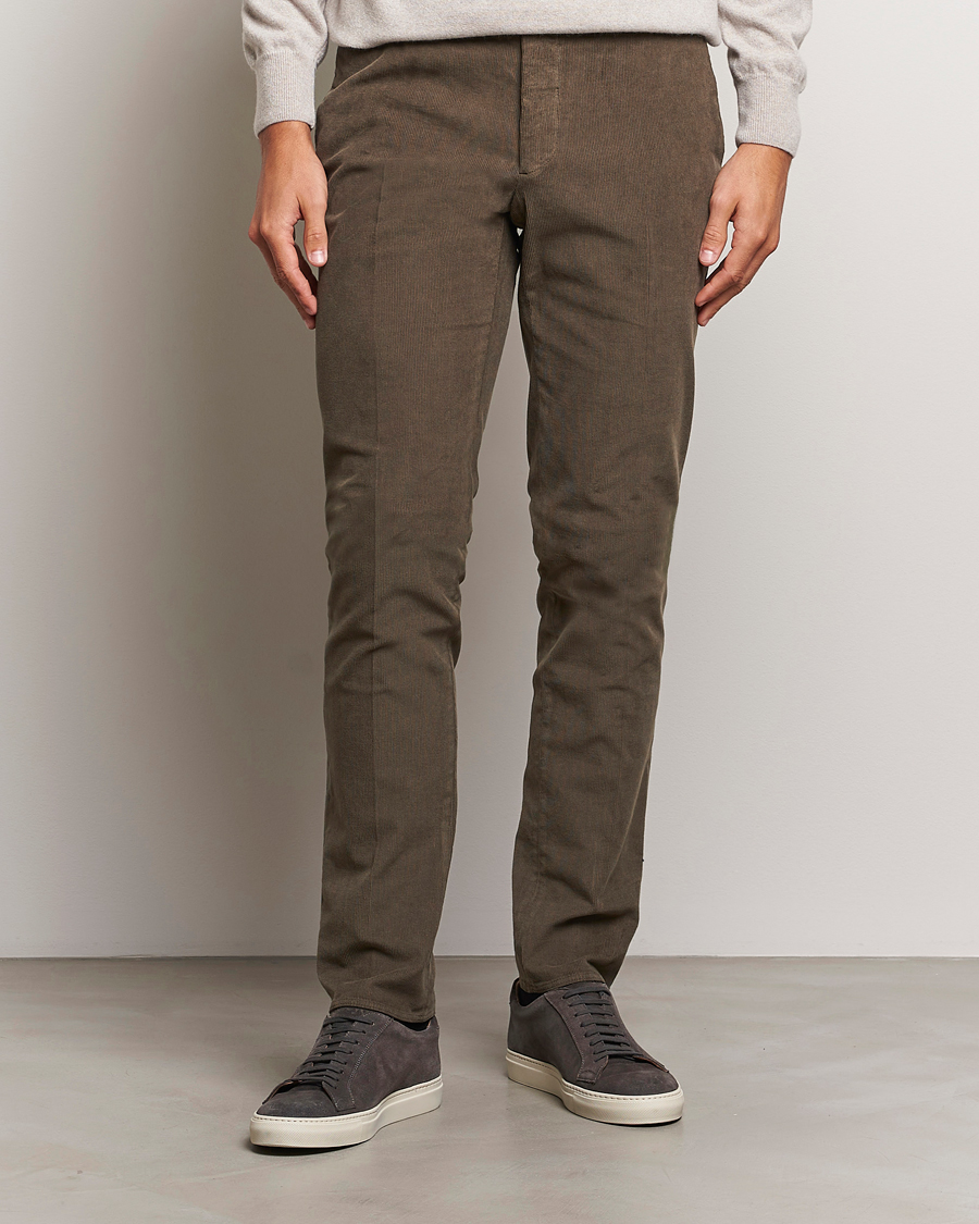 Herren |  | Incotex | Slim Fit Baby Corduroy Trousers Brown