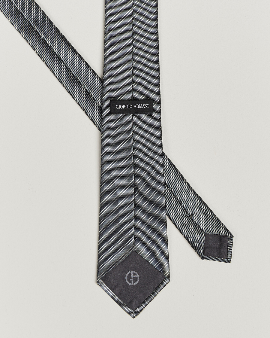 Herren |  | Giorgio Armani | Striped Silk Tie Steel Grey