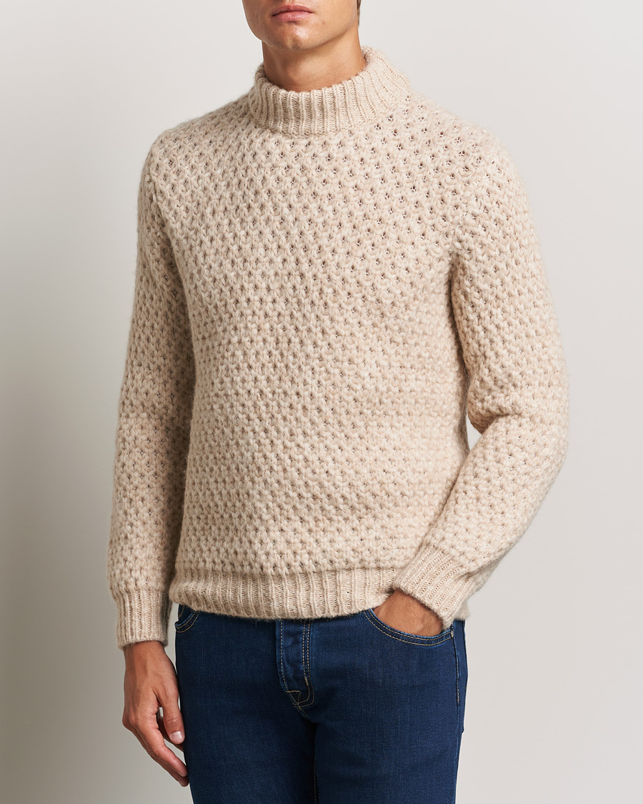 Herren |  | Jacob Cohën | Loose Knit Alpaca/Wool Sweater Melange White