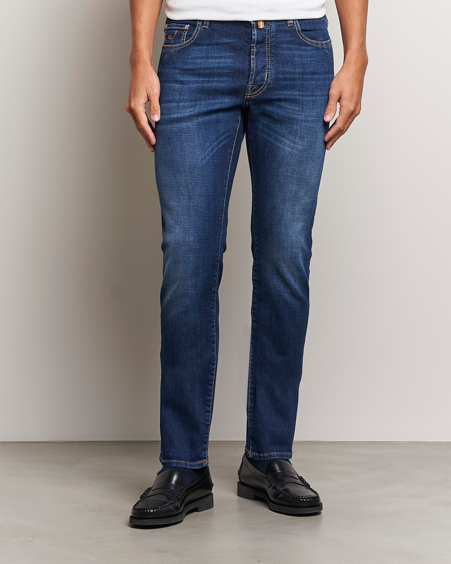 Herren |  | Jacob Cohën | Bard Slim Fit Stretch Jeans Mid Blue