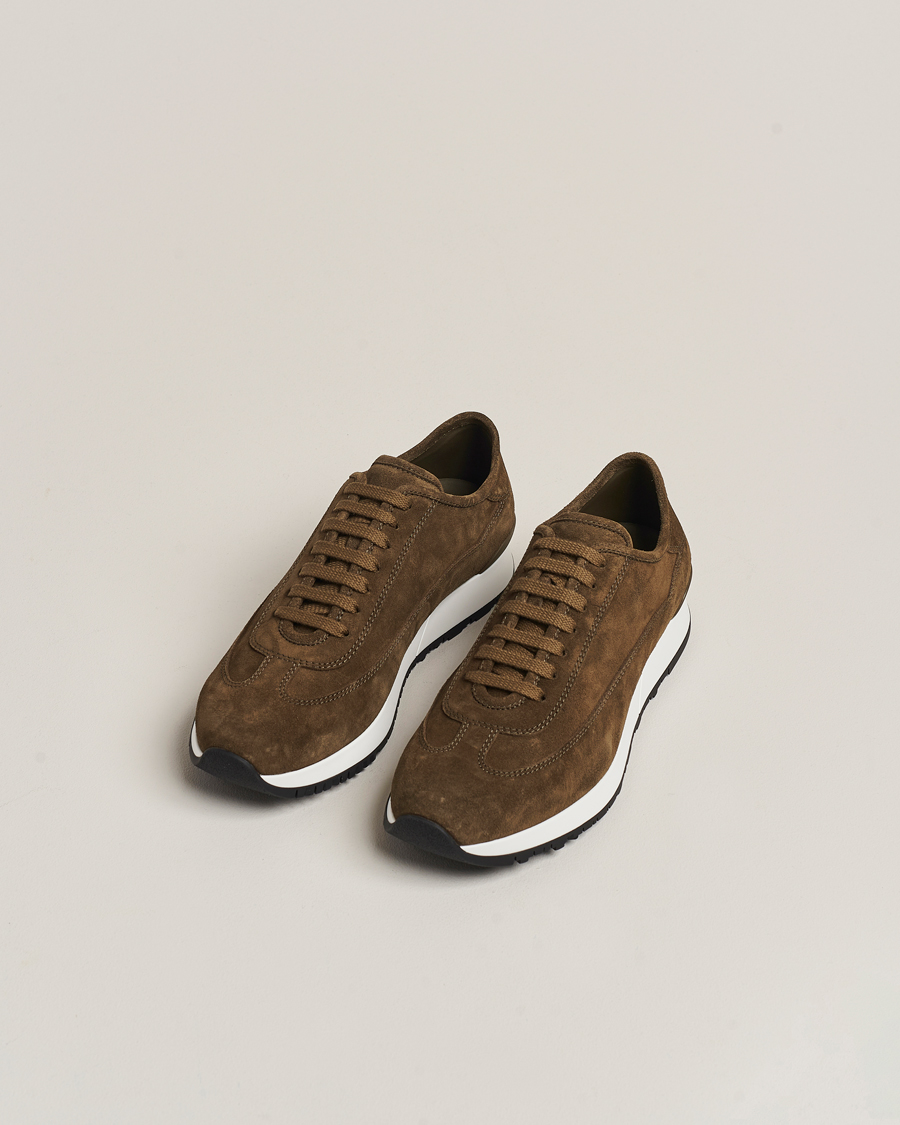 Herren |  | John Lobb | Foundry Running Sneakers Olive Suede