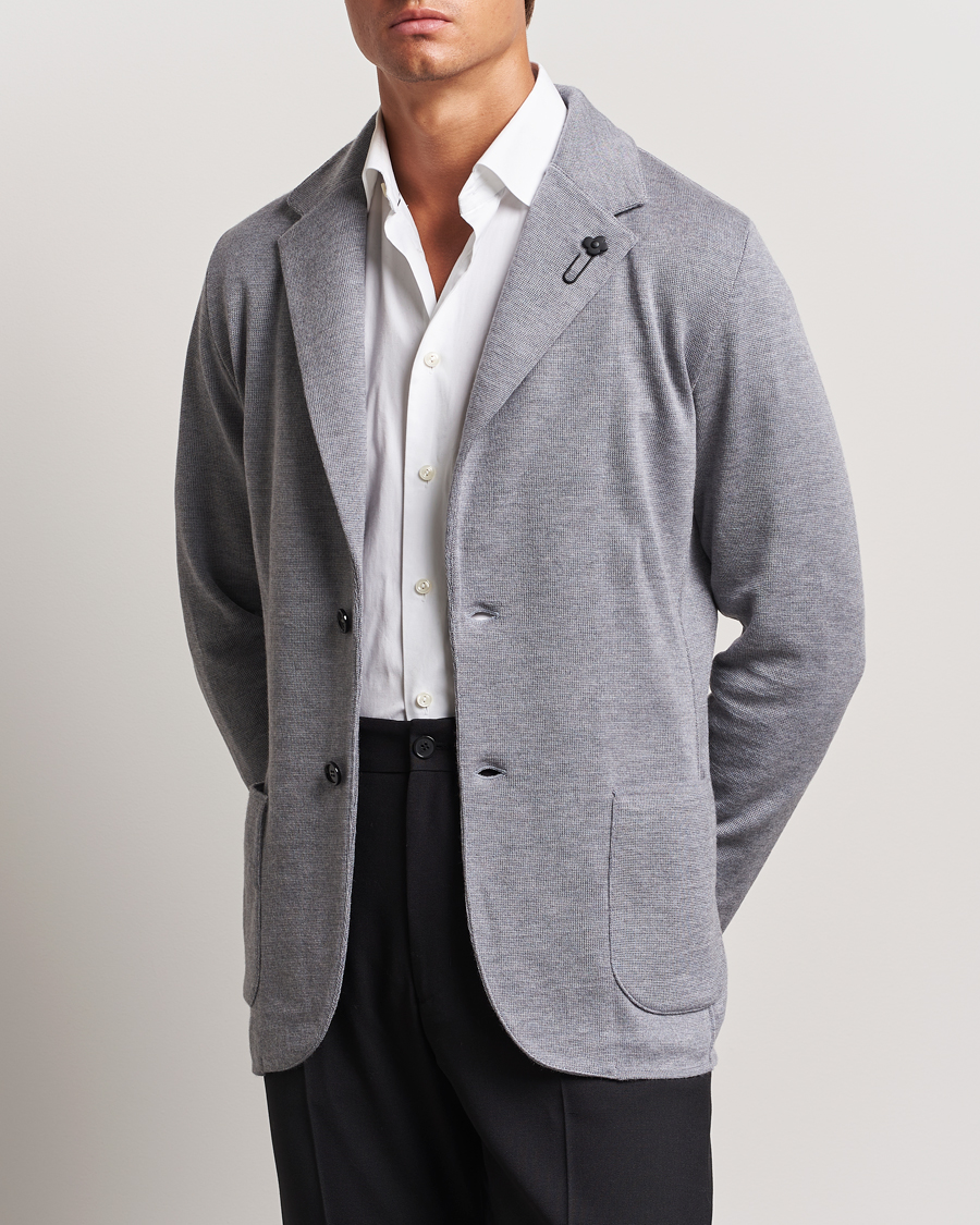 Herren | Neue Produktbilder | Lardini | Knitted Wool Blazer Grey