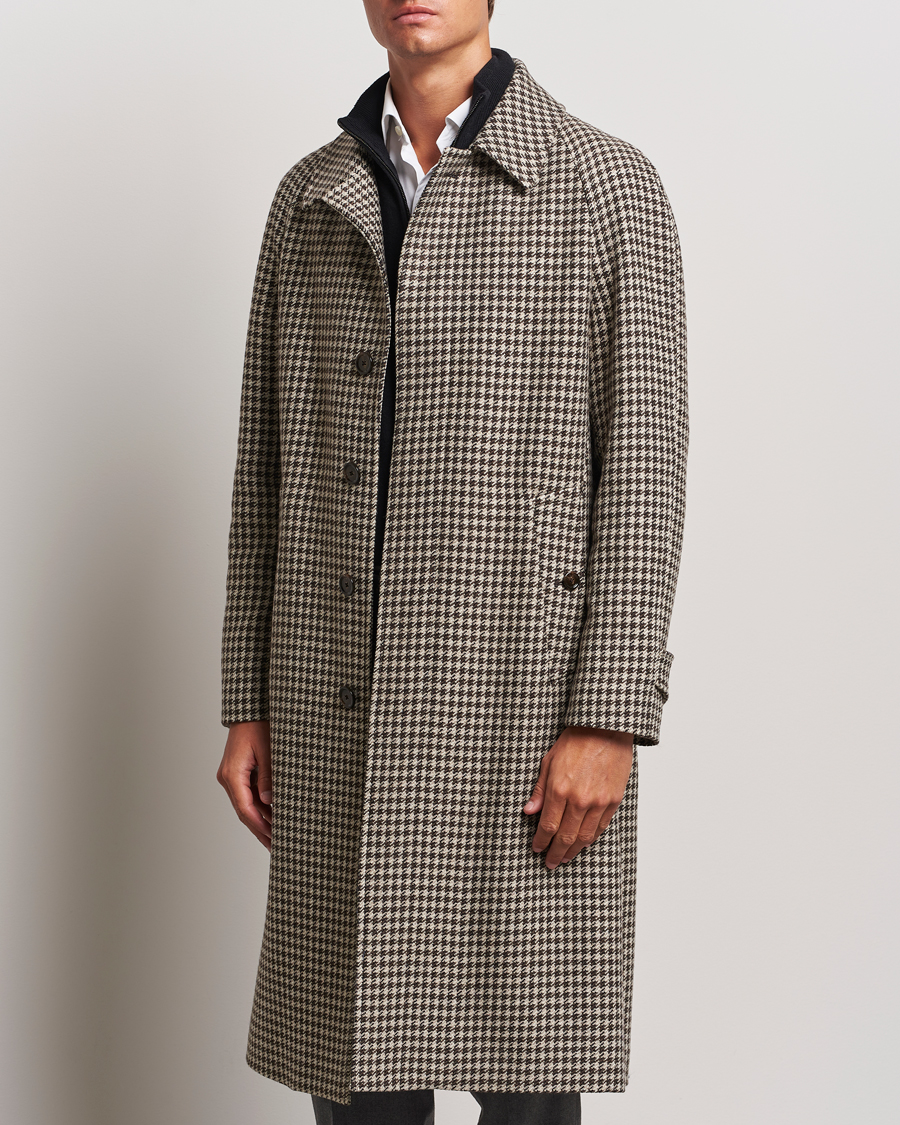 Herren | Neue Produktbilder | Lardini | Houndstooth Wool/Cashmere Coat Brown