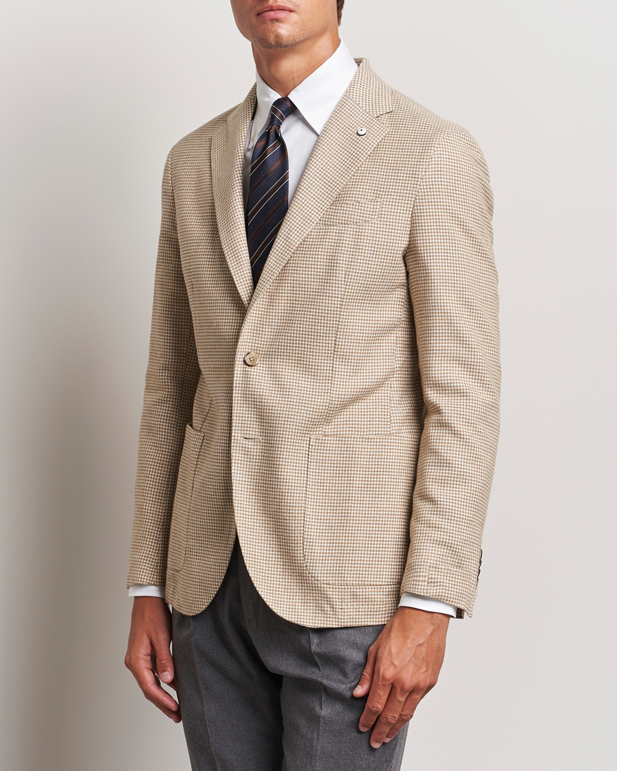 Herren | Sakkos | L.B.M. 1911 | Jack Regular Houndstooth Blazer Beige