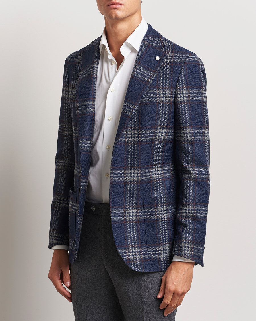 Herren | Sakkos | L.B.M. 1911 | Jack Regular Checked Wool Blazer Navy