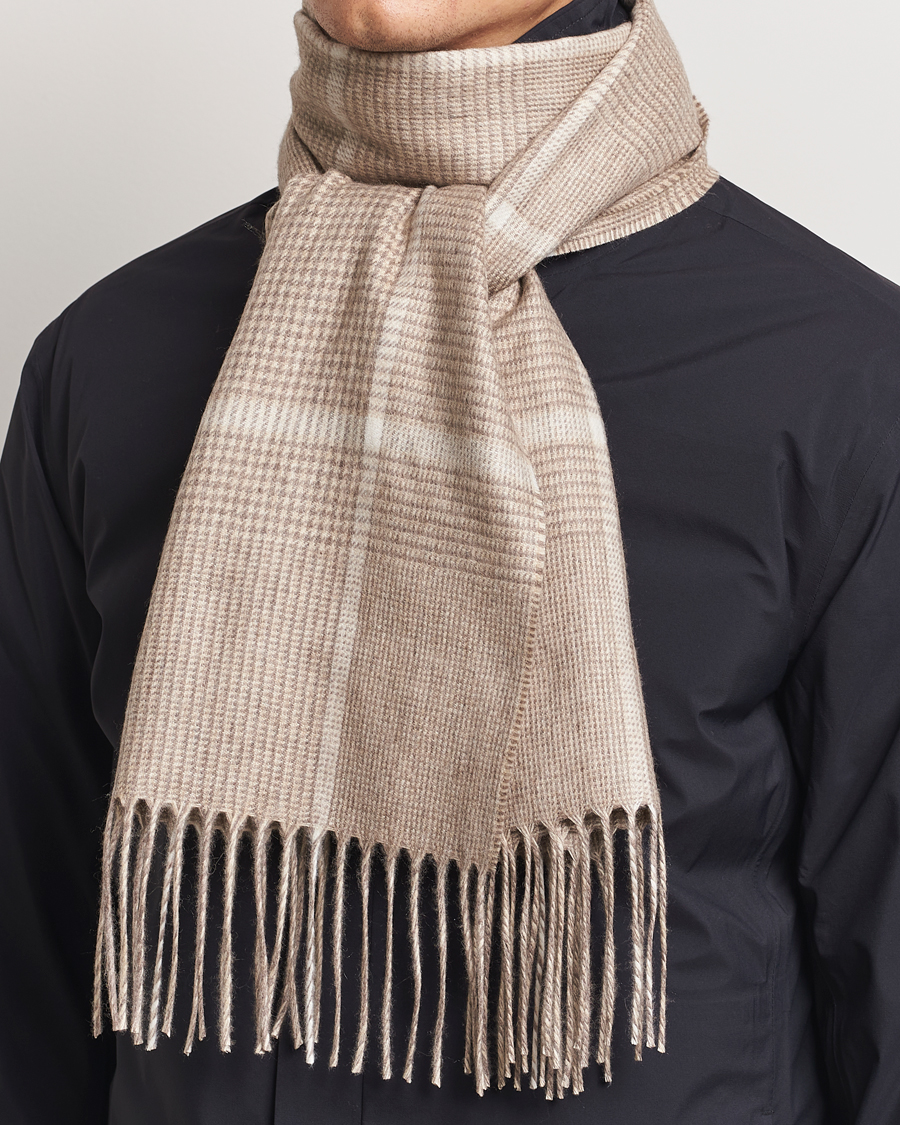 Herren |  | Piacenza Cashmere | Cashmere/Silk Overcheck Scarf Beige