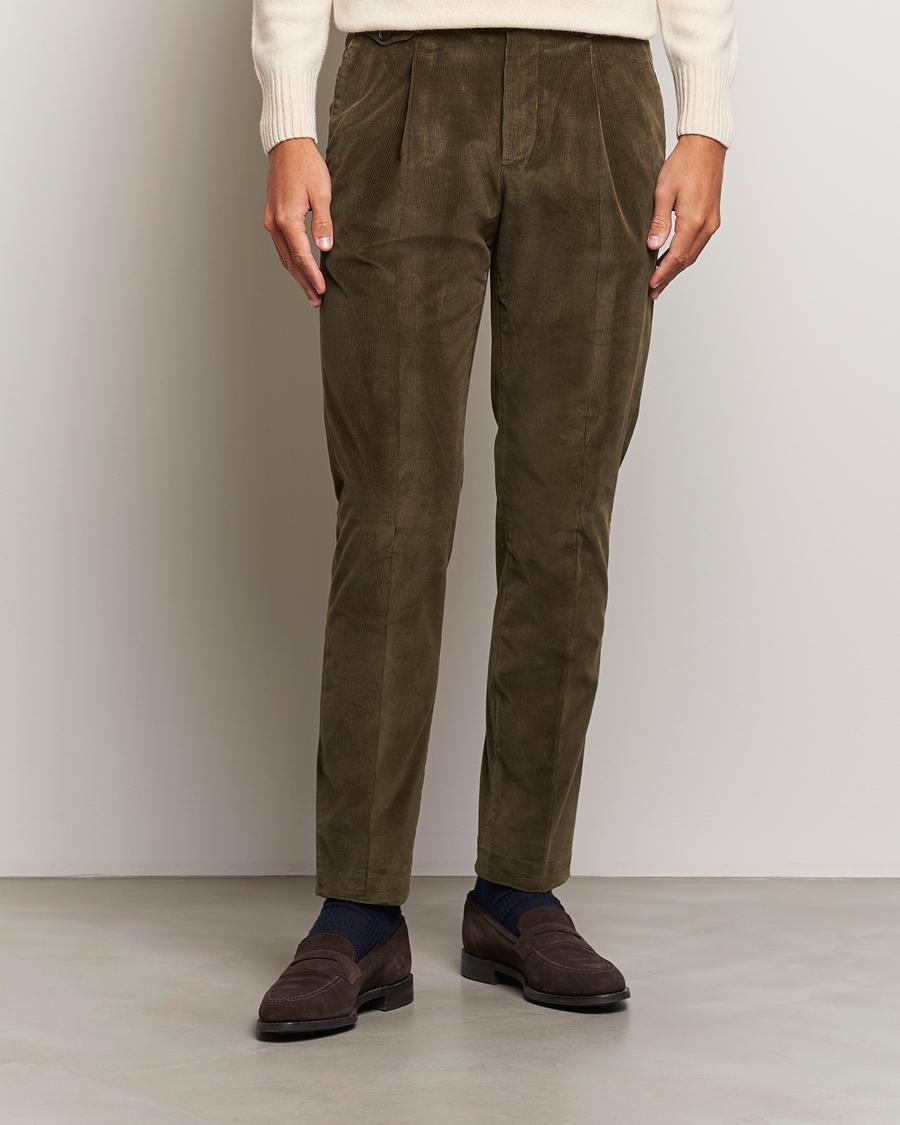 Herren | Kleidung | PT01 | Slim Fit Corduroy Trousers Dark Green