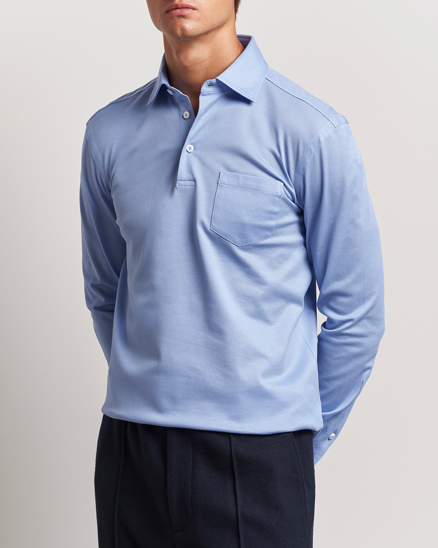 Herren | Poloshirts | Ralph Lauren Purple Label | Long Sleeve Polo Light Blue