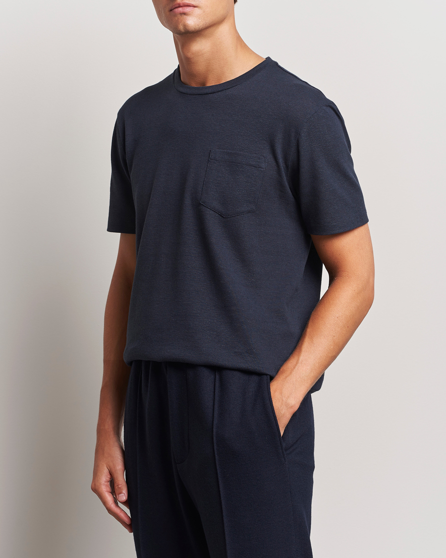 Herren |  | Ralph Lauren Purple Label | Knitted Pocket T-Shirt Navy