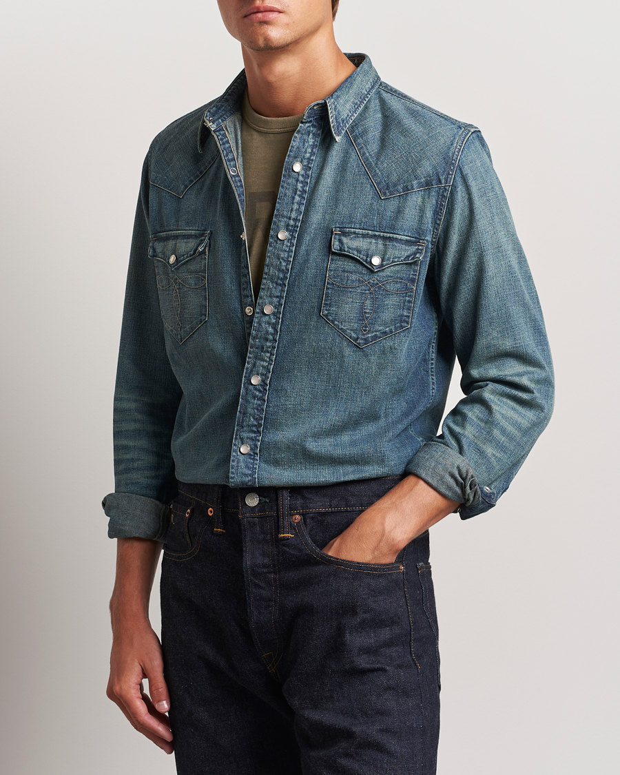 Herren |  | RRL | Buffalo Western Shirt Dark Wash