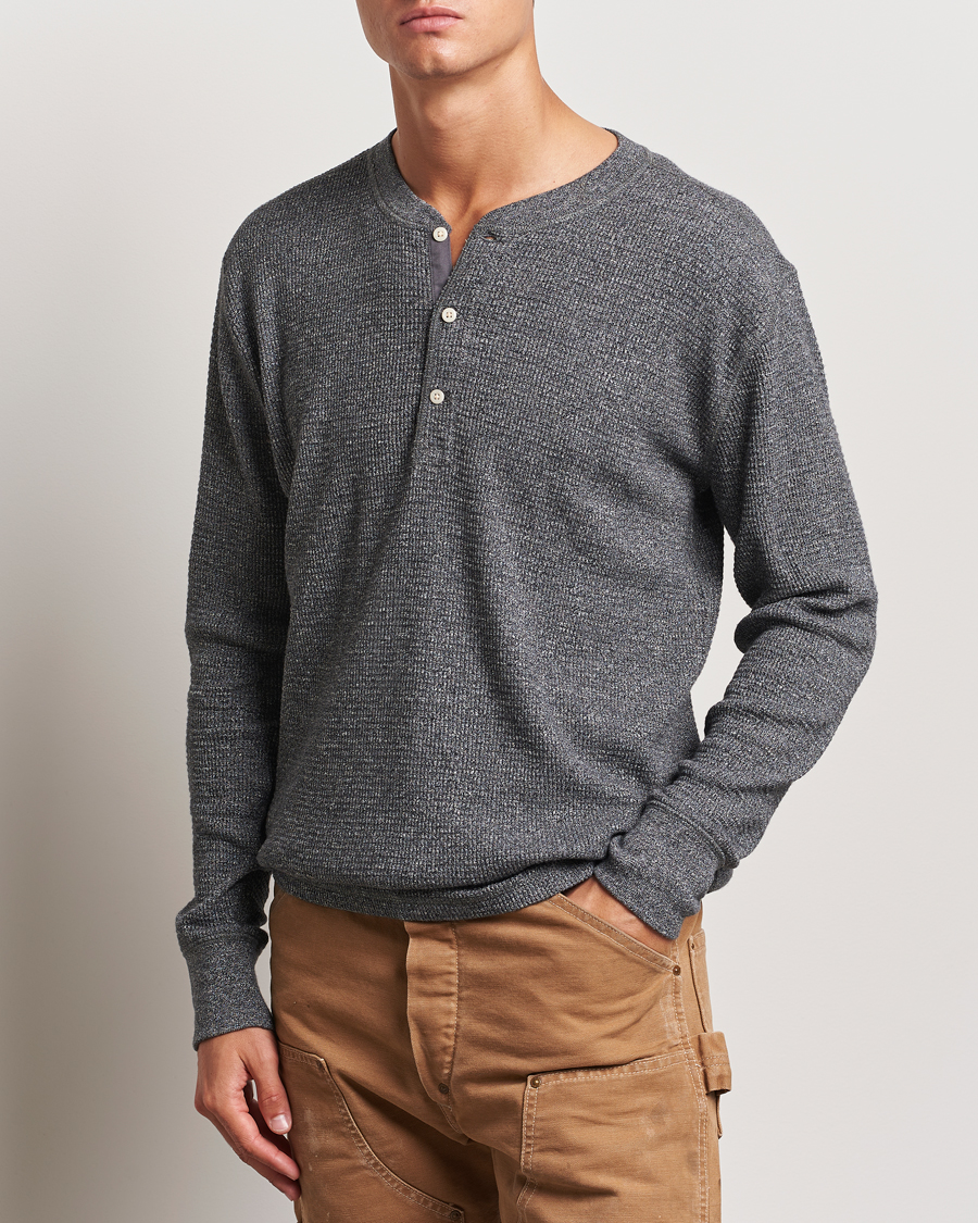 Herren | Kleidung | RRL | Long Sleeve Henley Charcoal Heather