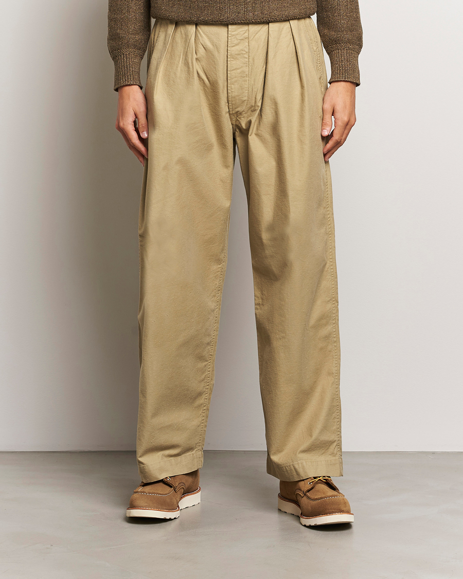 Herren |  | RRL | Hawkes Pleated Chinos Khaki