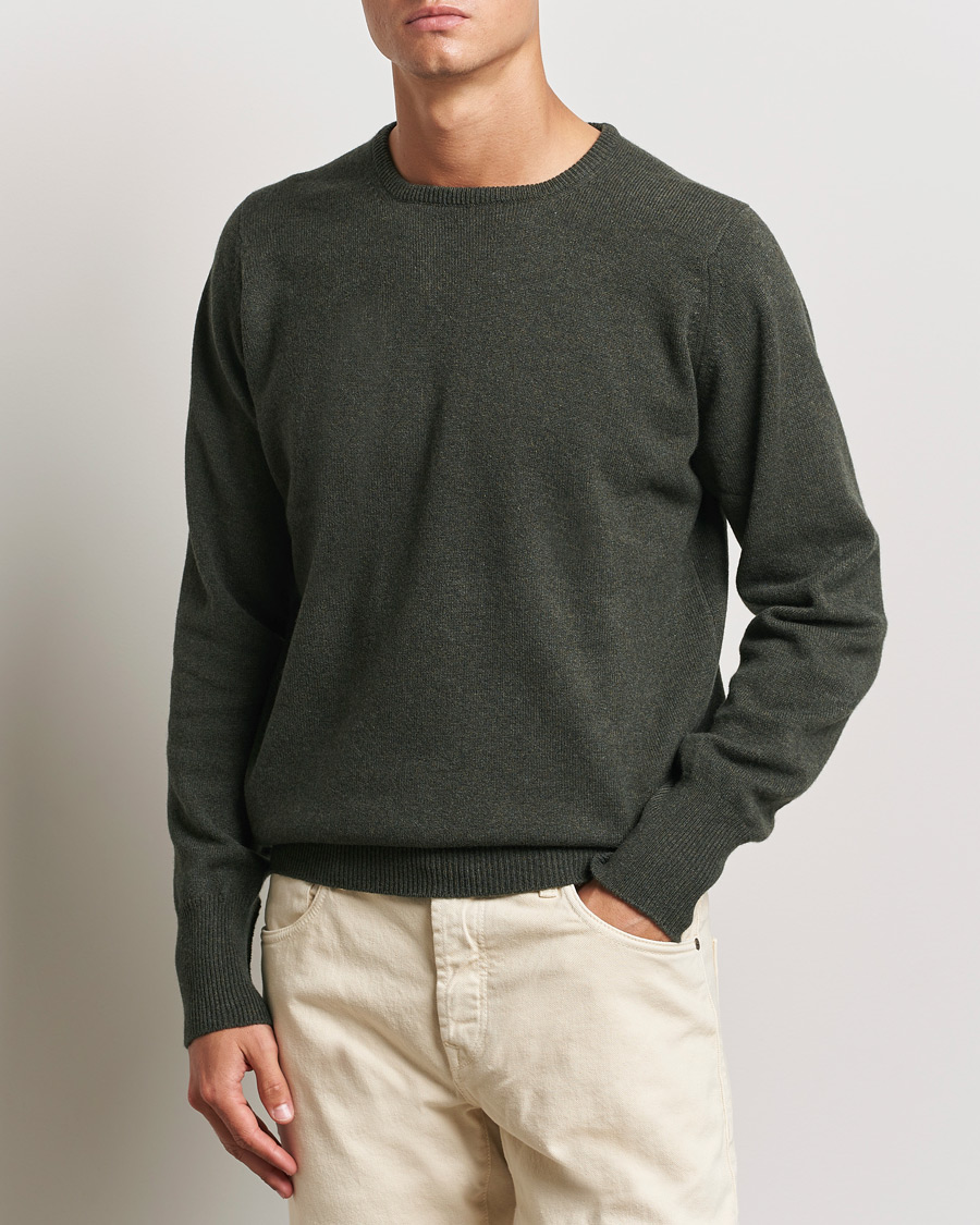 Herren | Neue Produktbilder | William Lockie | Rob Lambswool Crewneck Seaweed