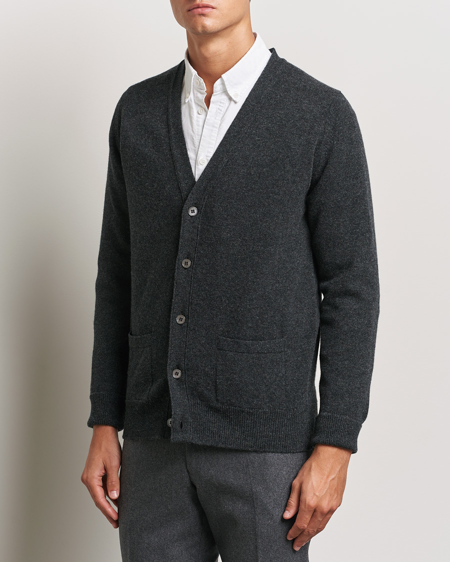 Herren | William Lockie | William Lockie | Rob Lambswool Cardigan Charcoal