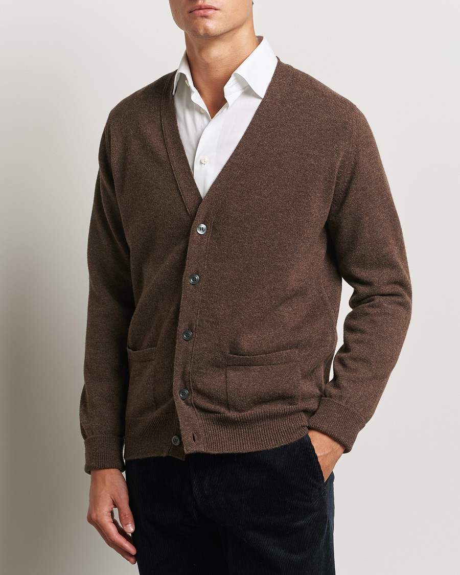 Herren | Neue Produktbilder | William Lockie | Rob Lambswool Cardigan Mocha