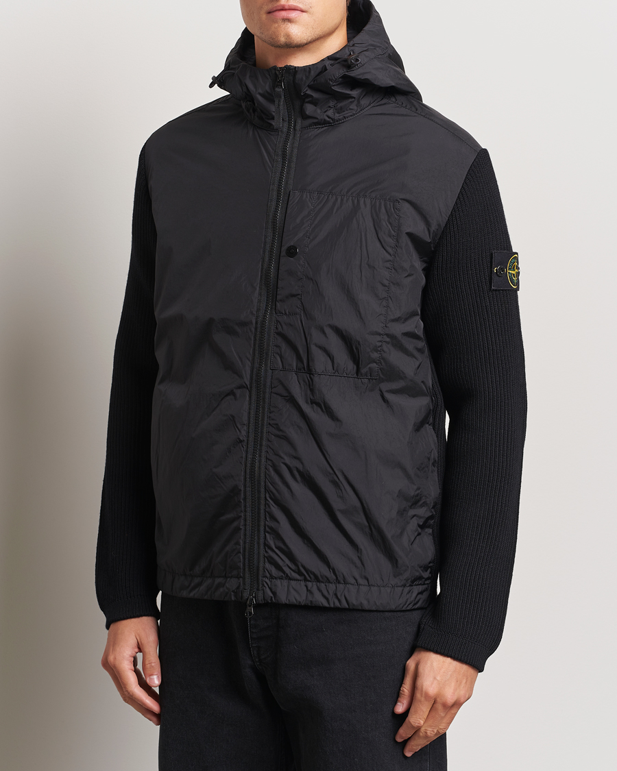 Herren |  | Stone Island | Crinkle Reps Hybrid Wool Jacket Black