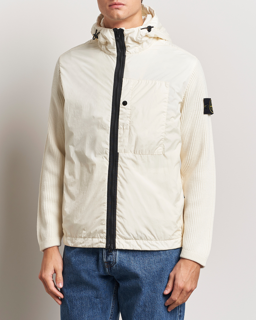 Herren |  | Stone Island | Crinkle Reps Hybrid Wool Jacket Natural