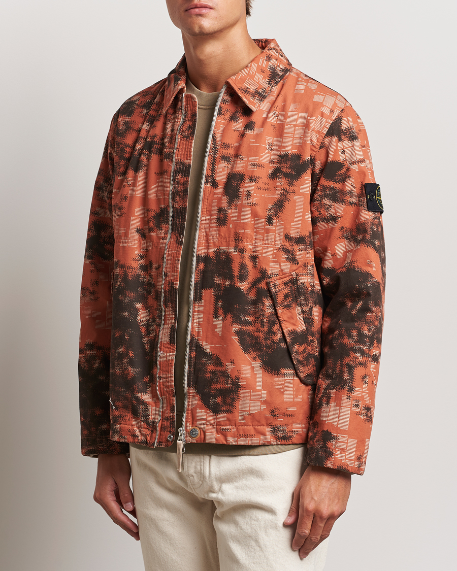 Herren | Feldjacken | Stone Island | David Light TC Garment Dyed Camo Jacket Orange