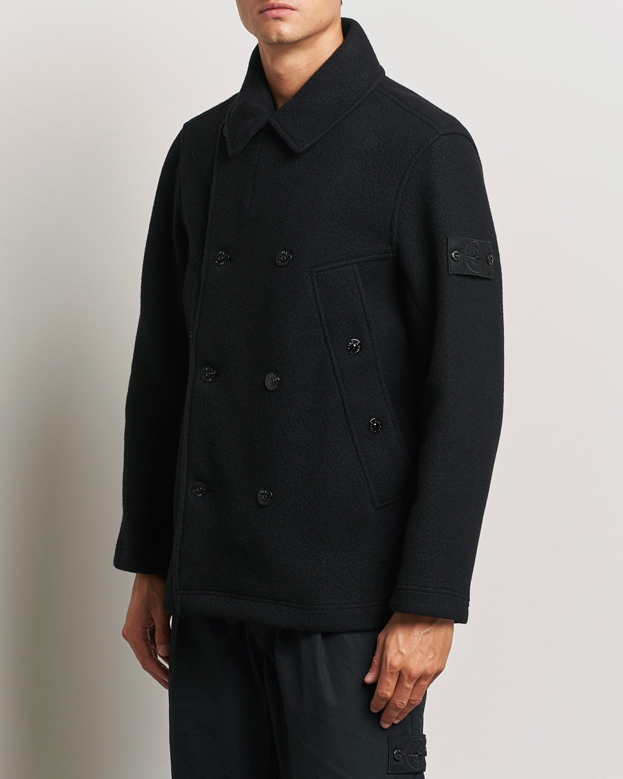 Herren | Cabans | Stone Island | Ghost Wool/Cashmere Peacoat Black