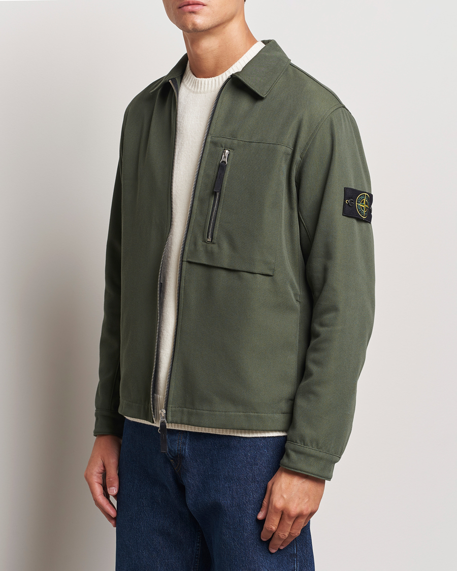 Herren | Hemdjacke | Stone Island | Cotton Nylon Zip Overshirt Musk