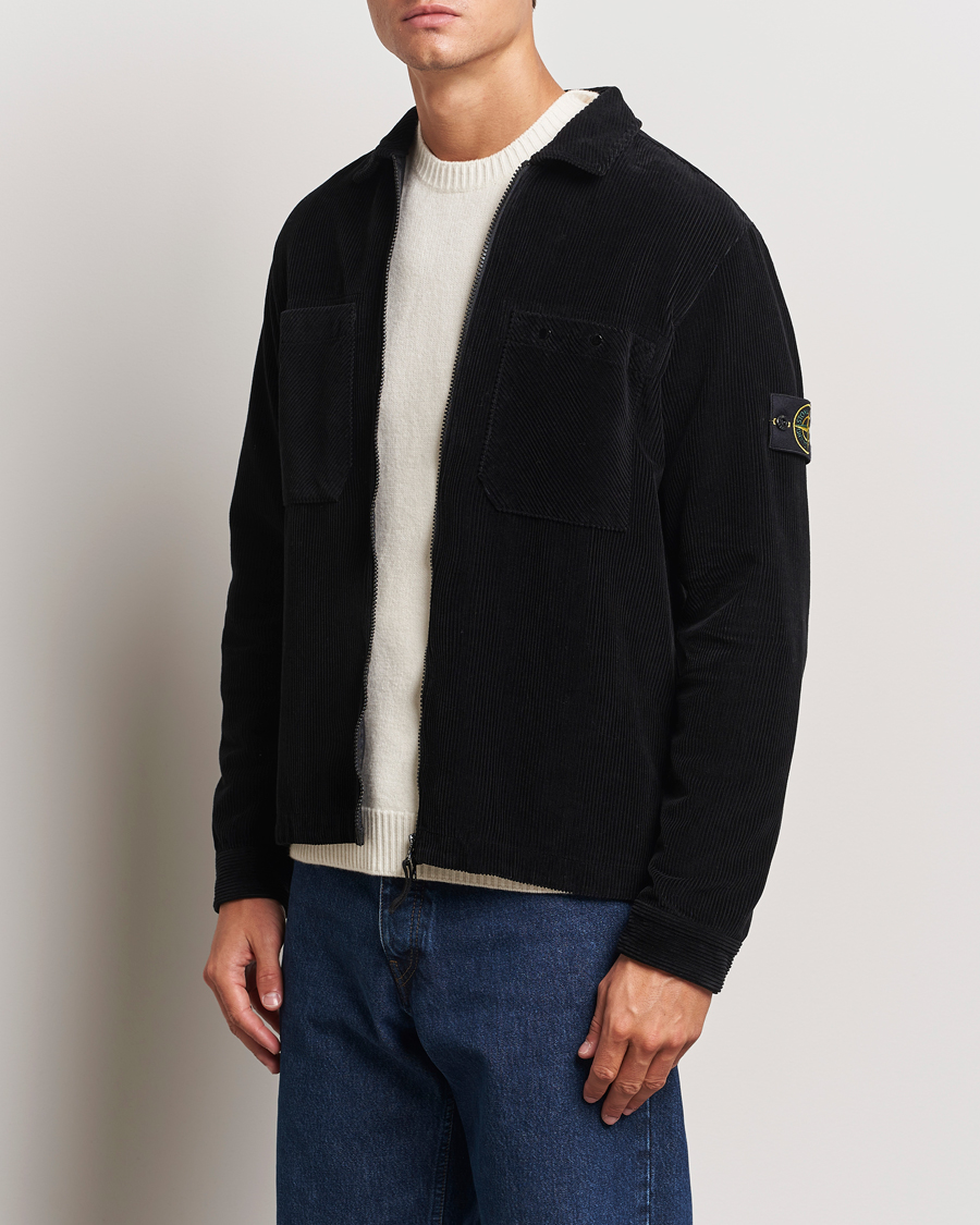 Herren |  | Stone Island | Garment Dyed Corduroy Overshirt Black