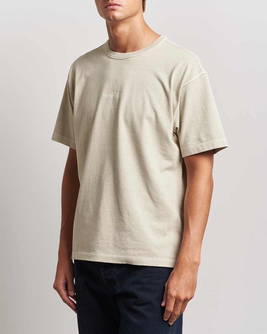 Herren |  | Stone Island | Old Dyed Cotton Logo T-Shirt Plaster