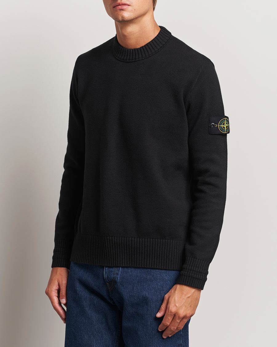 Herren |  | Stone Island | Winter Cotton Knitted Crew Neck Black