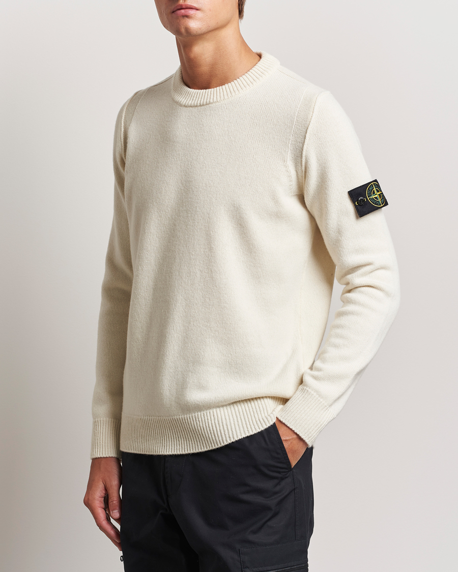 Herren |  | Stone Island | Knitted Lambwool Sweater Natural