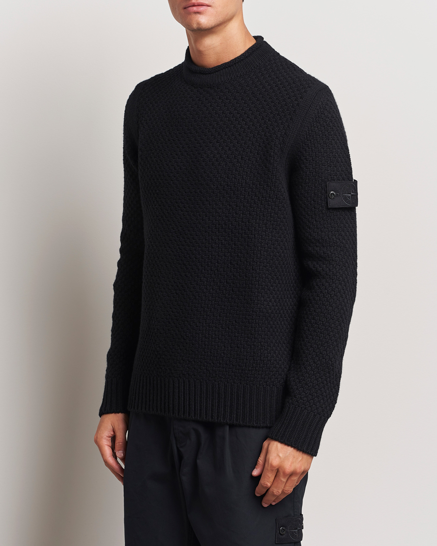 Herren | Strickpullover | Stone Island | Ghost Knitted Geelong Mock Neck Black