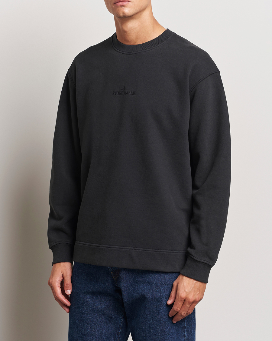 Herren |  | Stone Island | Garment Dyed Fleece Logo Sweatshirt Black