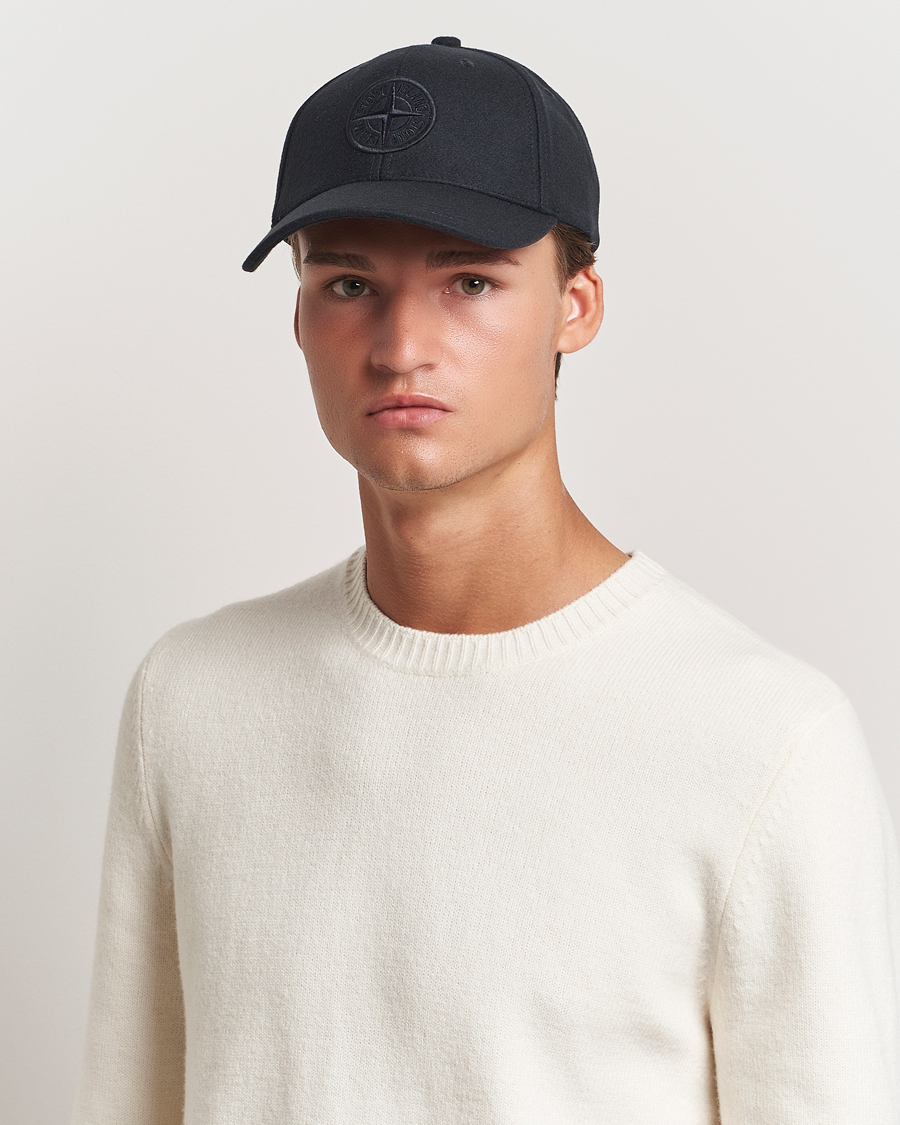 Herren | Hüte & Mützen | Stone Island | Wool Nylon Flannel Cap Navy Blue