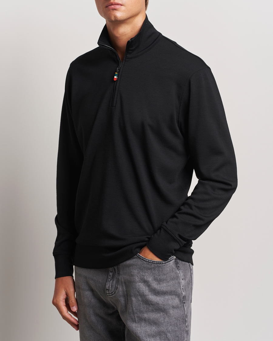 Herren |  | Orlebar Brown | Isar Graphite Merino Half Zip Black