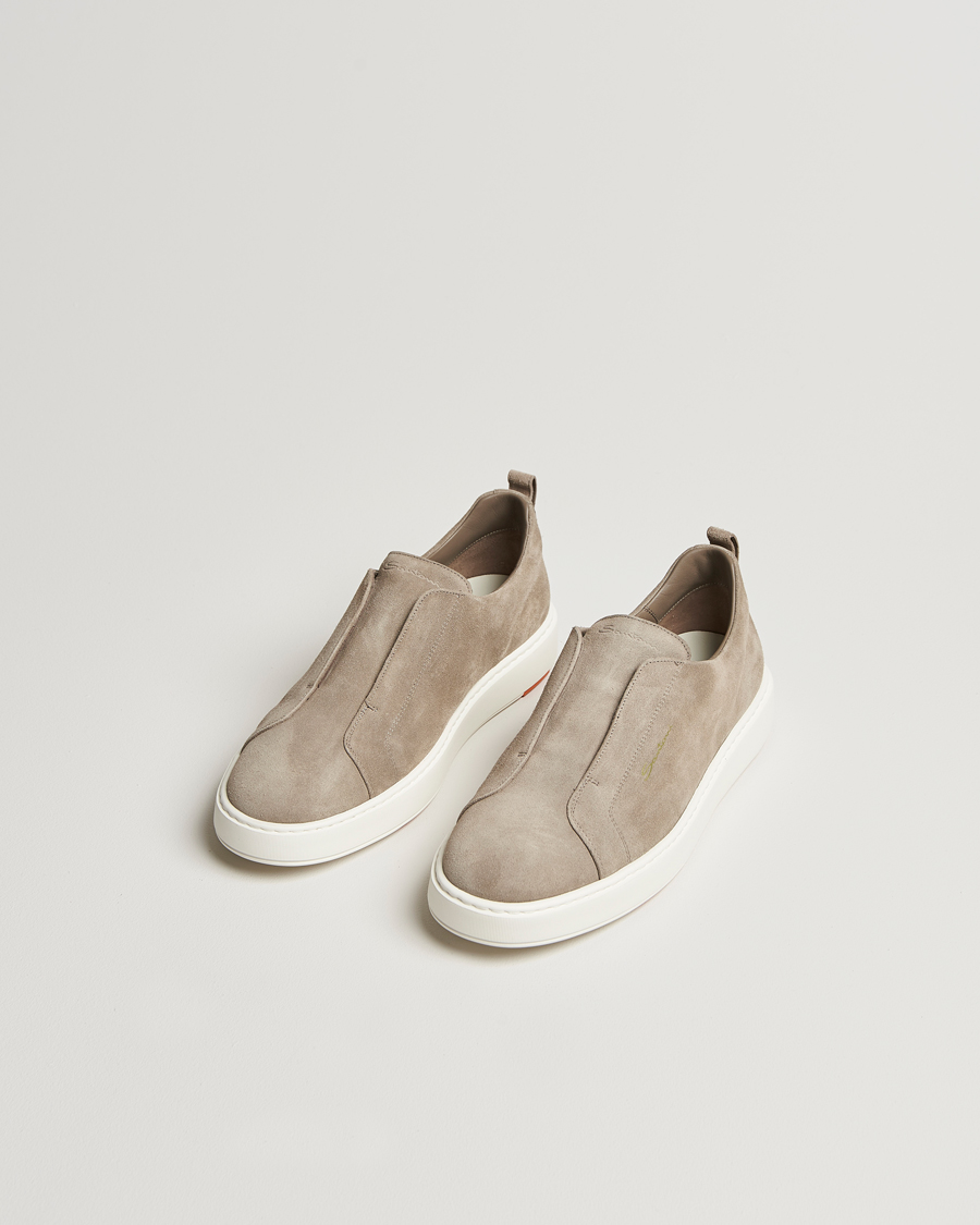 Herren | Schuhe | Santoni | Cleanic No Lace Sneaker Taupe Suede