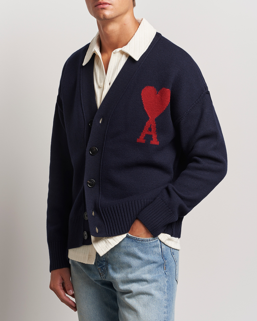 Herren |  | AMI | Big Heart Logo Cardigan Navy