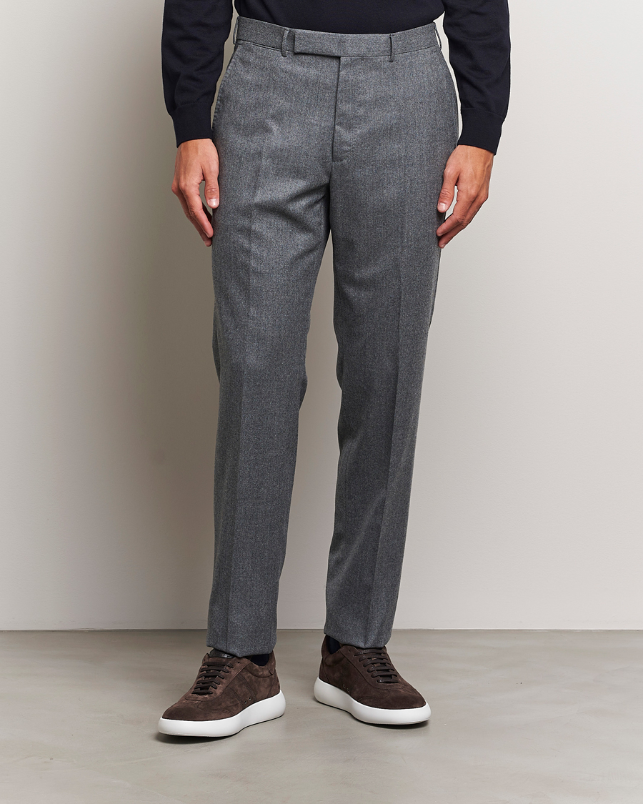 Herren |  | Zegna | Carded Flannel Trousers Grey Melange