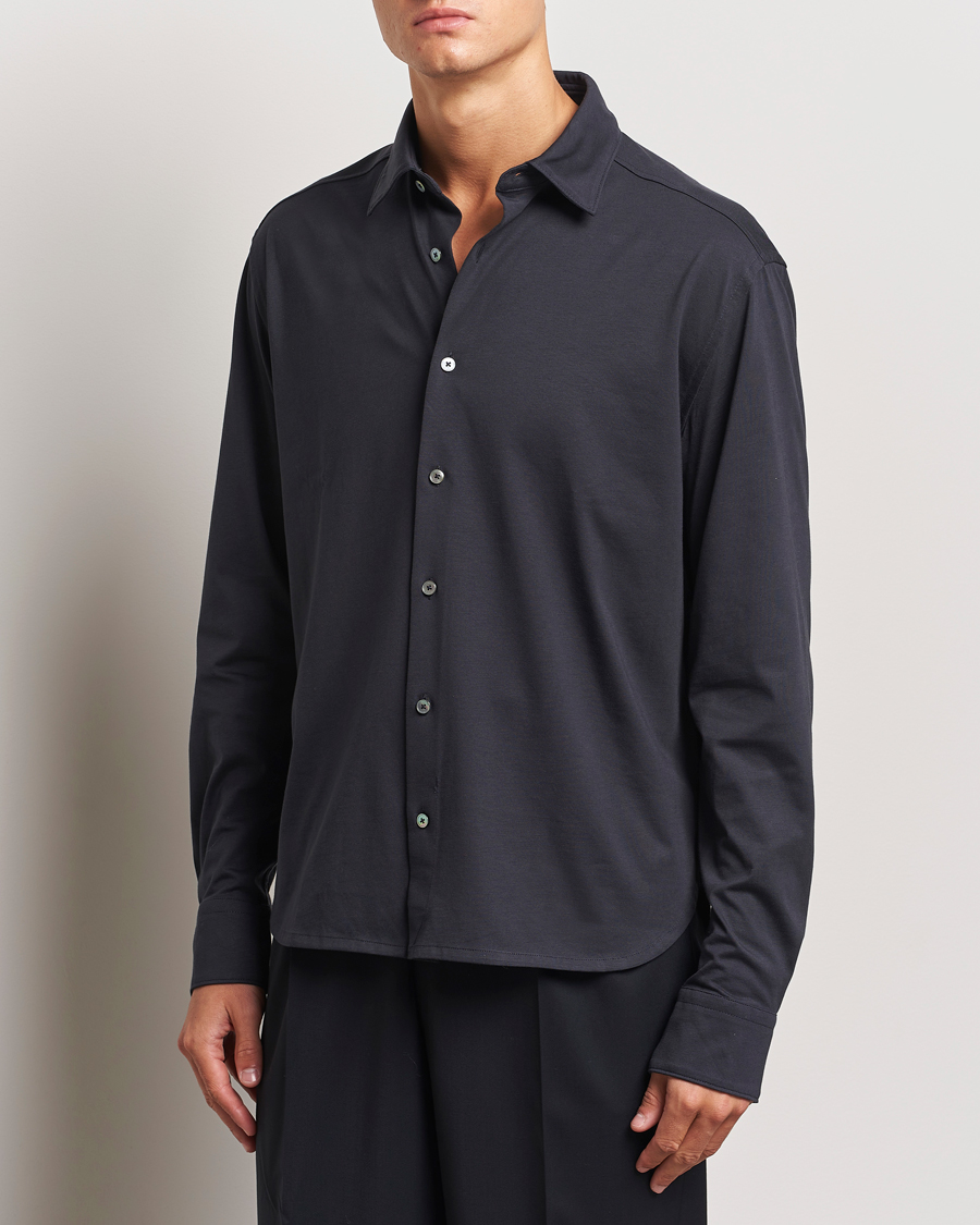 Herren | Business Casual | Zegna | Cotton Jersey Shirt Navy