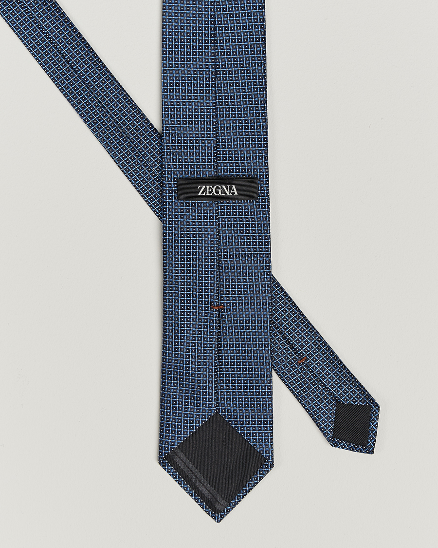 Herren |  | Zegna | Jacquard Silk Tie Dark Blue