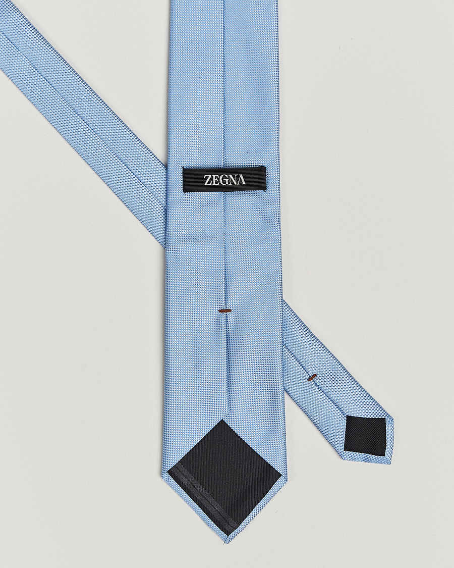 Herren |  | Zegna | Micro Structure Silk Tie Light Blue