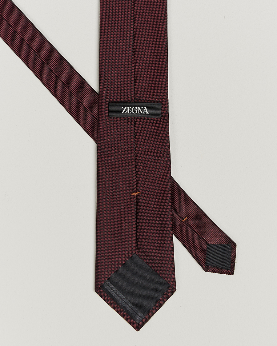 Herren |  | Zegna | Micro Structure Silk Tie Burgundy