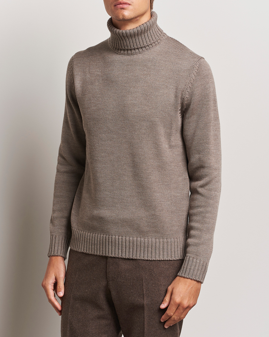 Herren |  | Zanone | Virgin Merino Wool Rollneck Taupe