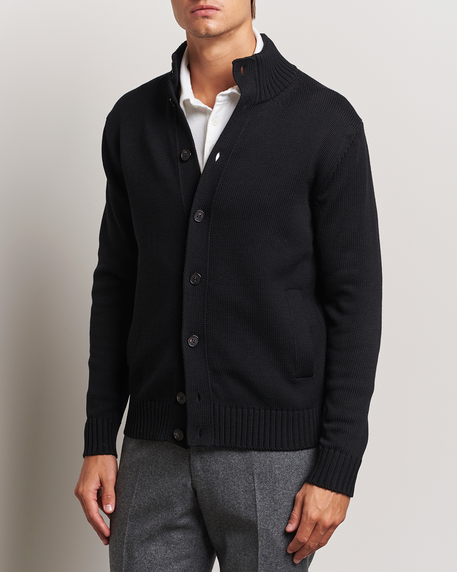 Herren |  | Zanone | Virgin Merino Wool Chioto Cardigan Black