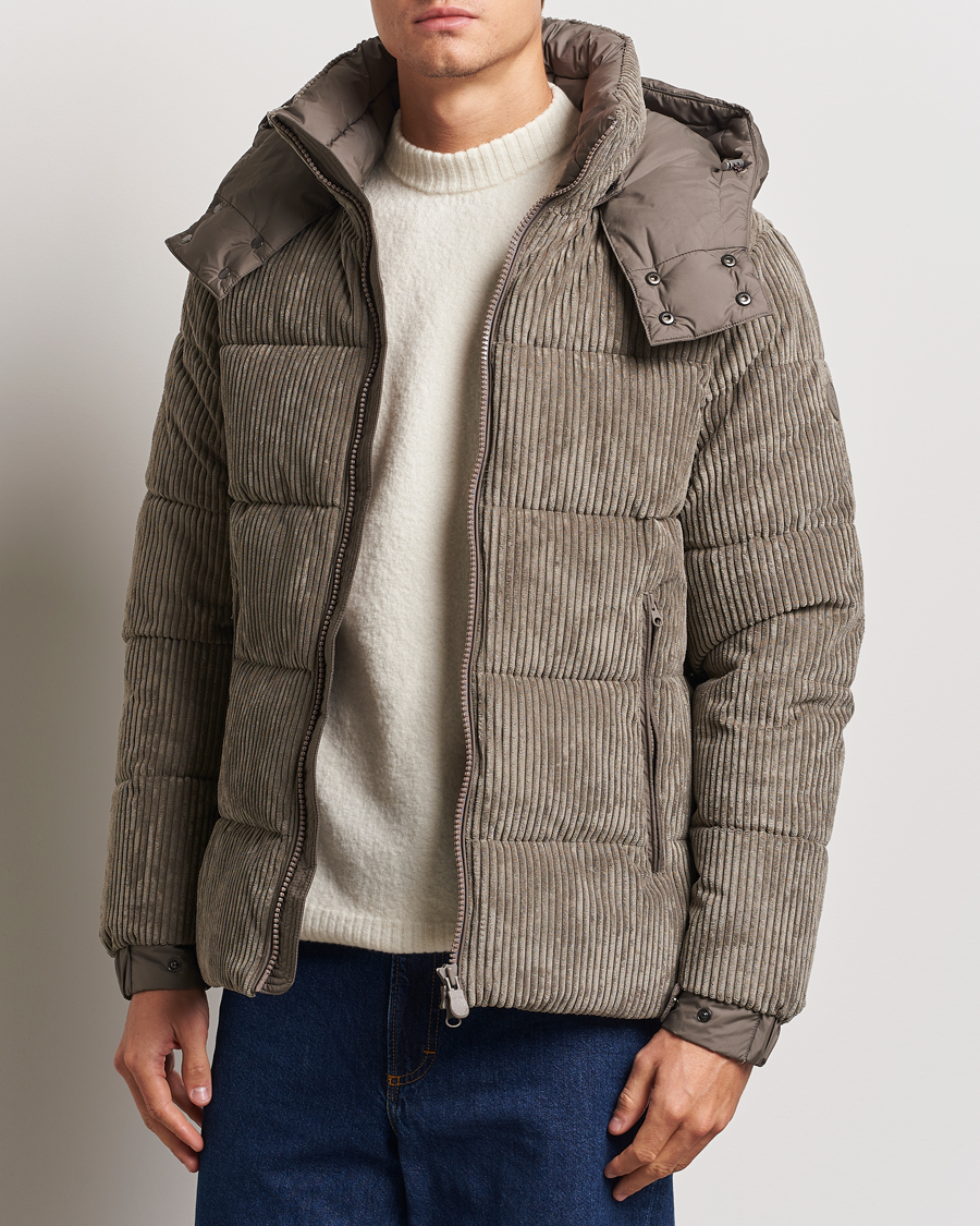 Herren |  | Save The Duck | Albus Cord Padded Puffer Jacket Mud Grey