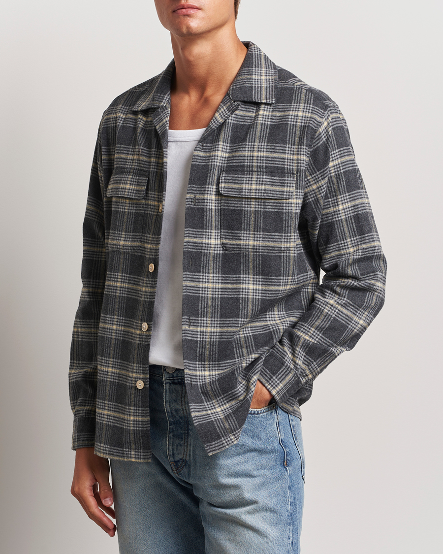 Herren | Flannellhemden | Sunflower | Flannel Pocket Shirt Grey Check